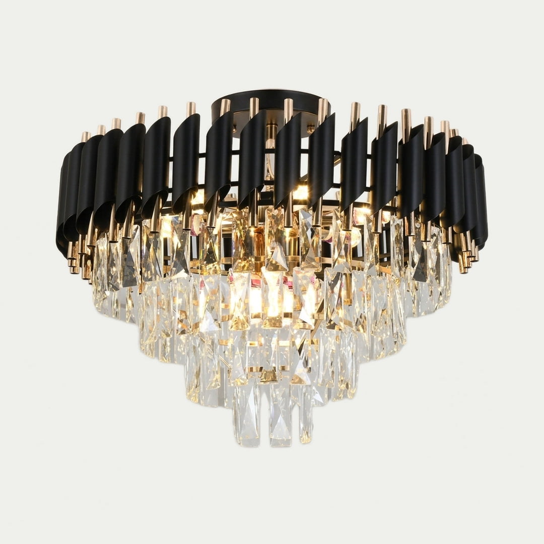 Le Grand Hôtel – Lustre Cristal Noir Ø55 cm