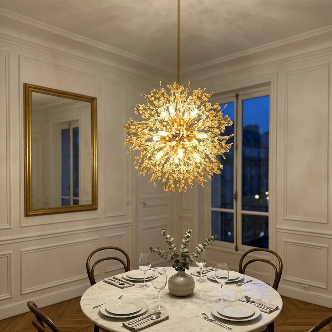 L'Étincelle – salle à manger haussmannienne, table en marbre Image
