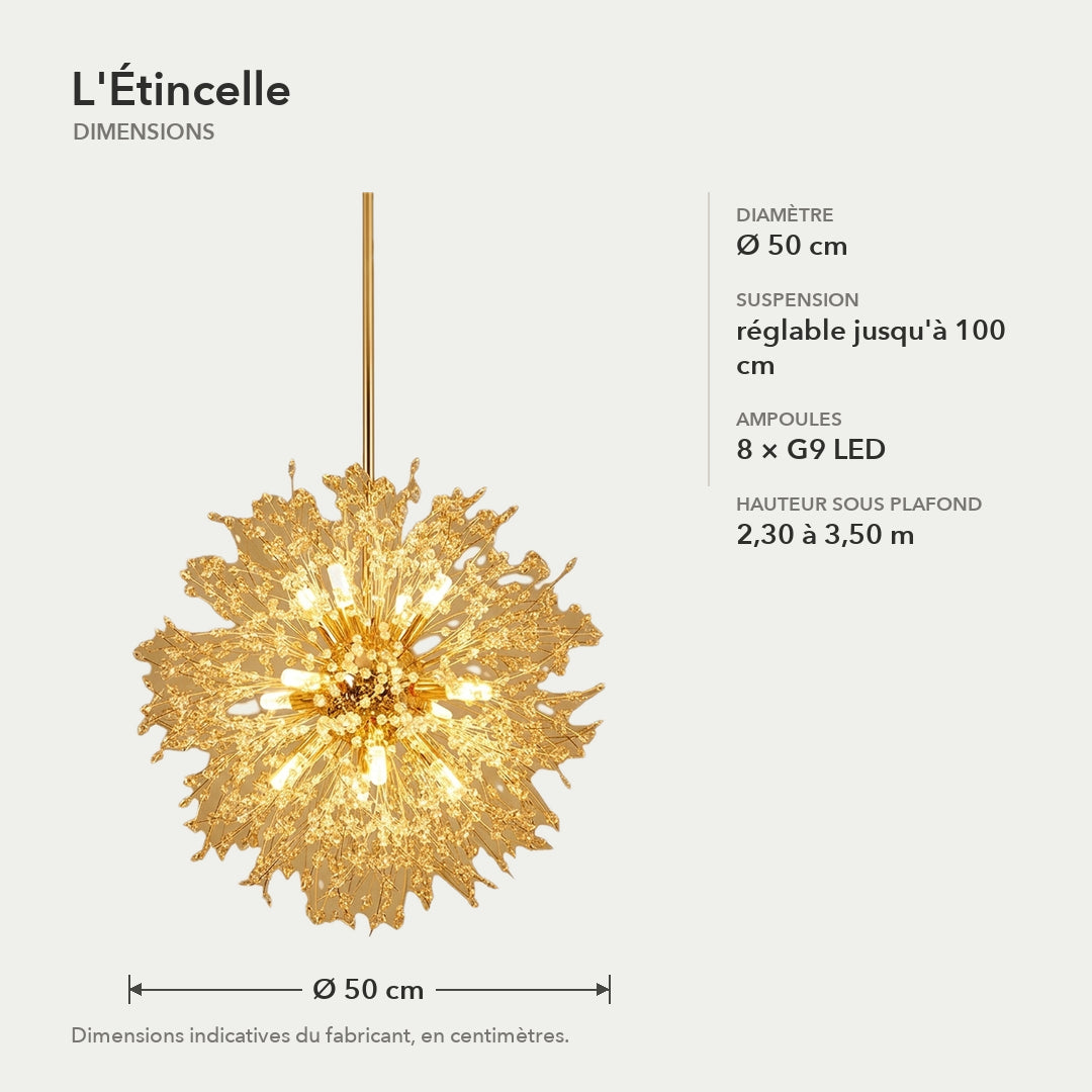 L'Étincelle – dimensions en cm