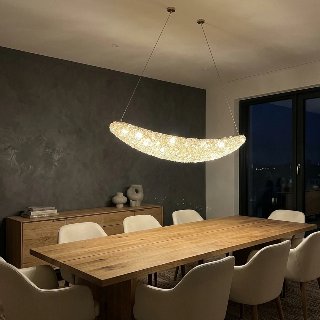 La Lune – salle à manger moderne, longue table en chêne Image