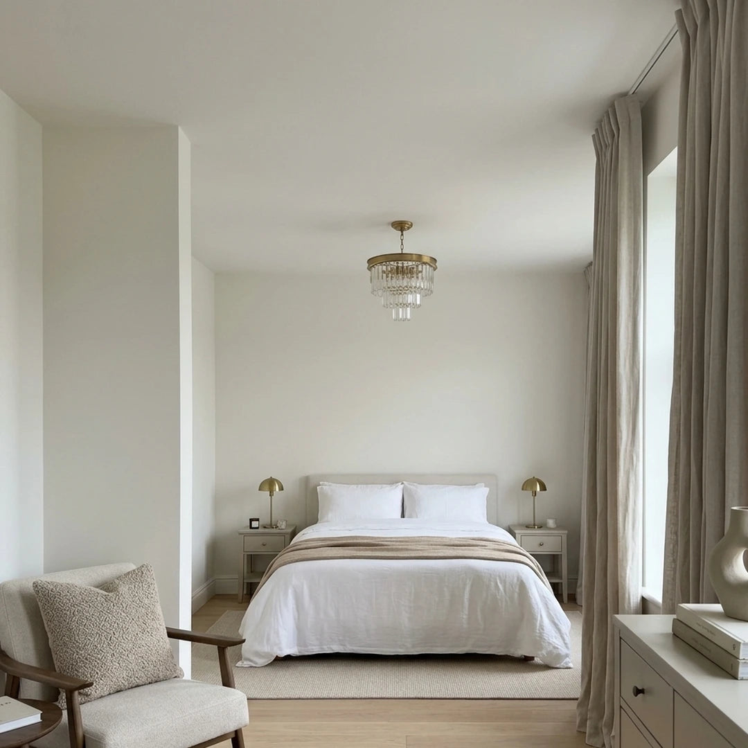 L'Odéon – chambre claire, lit en lin blanc