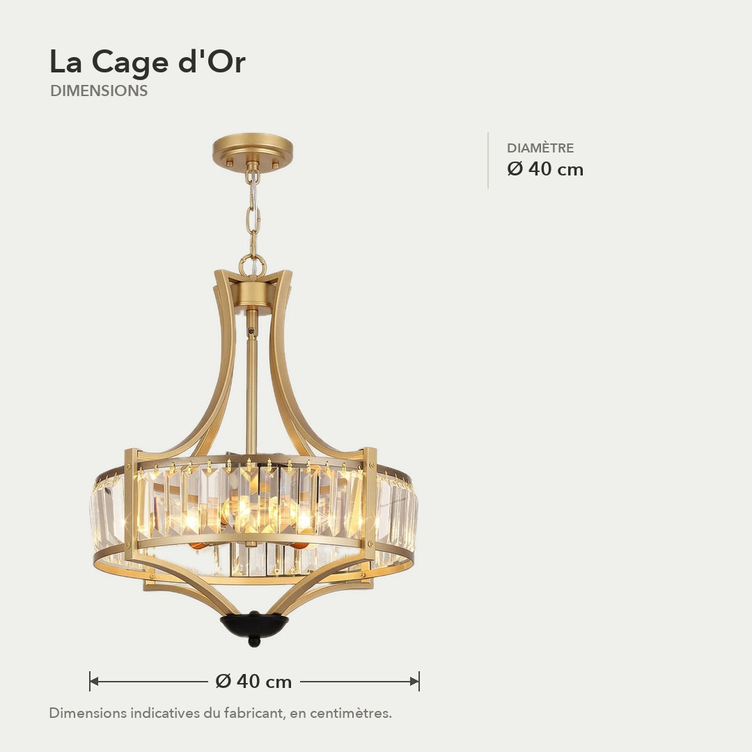 La Cage d'Or – dimensions en cm