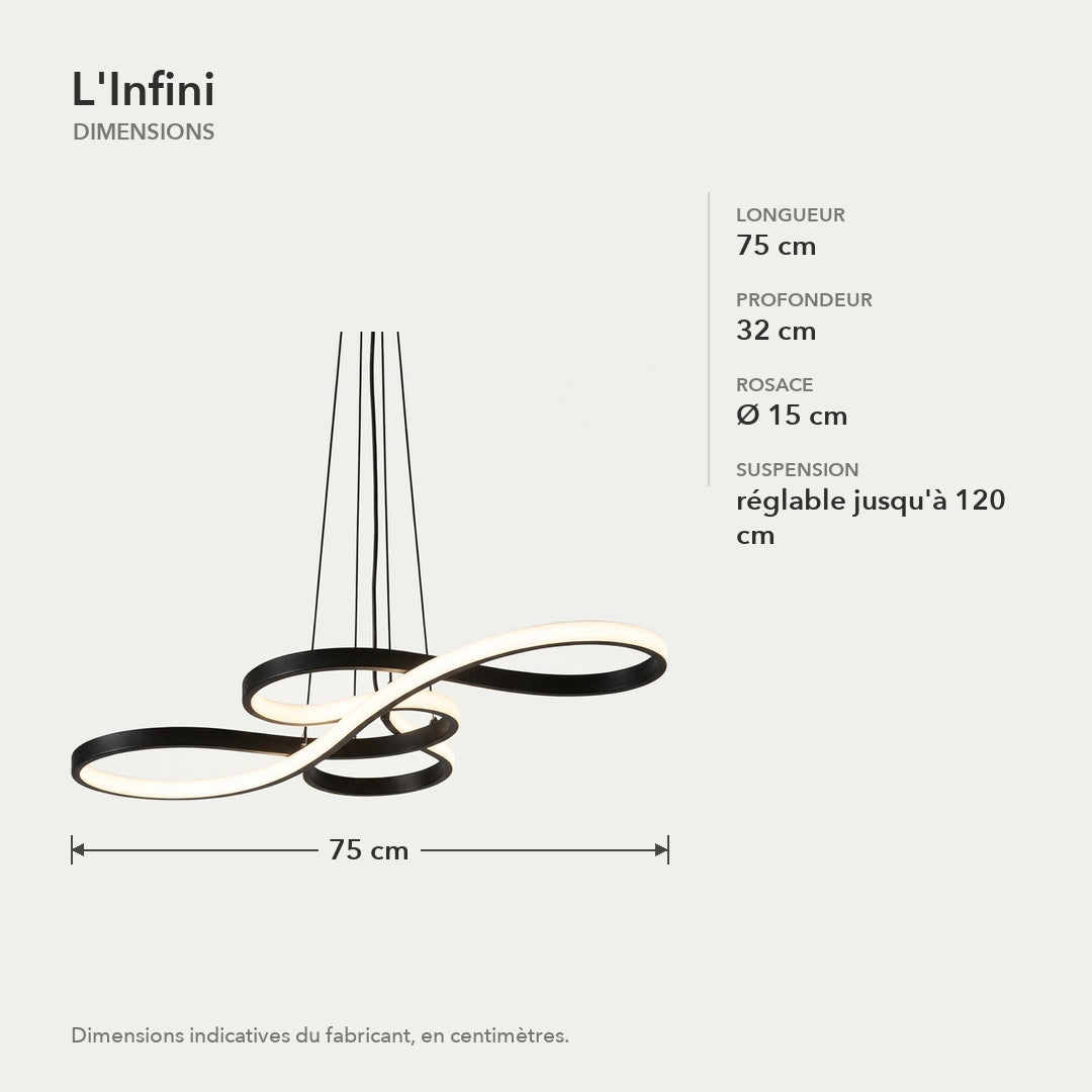 L'Infini – dimensions en cm