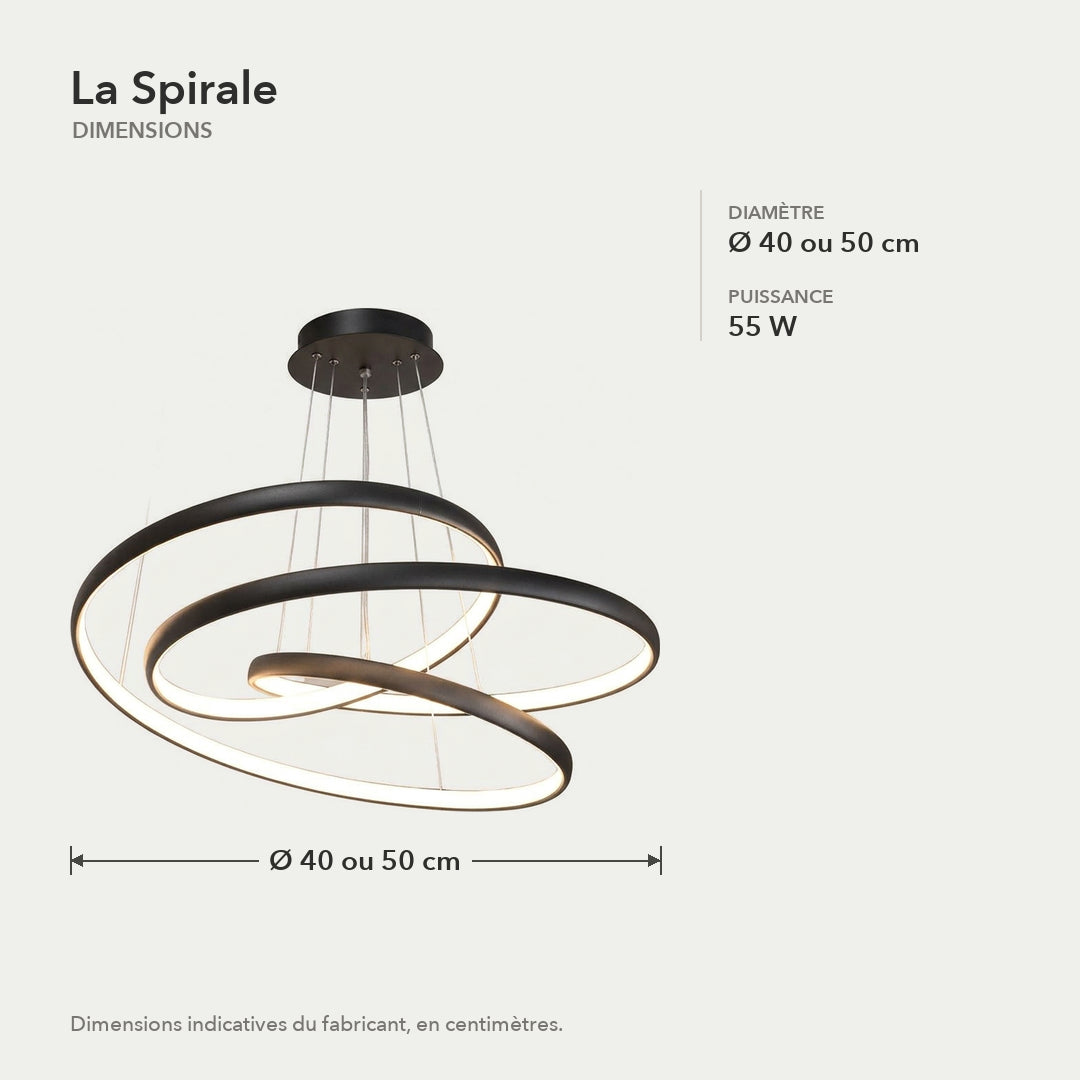 La Spirale – dimensions en cm